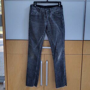 Rick Owens Crossgrain “Hog” Corduroy Detroit Cut Corduroy in Dark Shadow EUC
